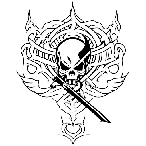 grim reaper scythe  tattoo design idea