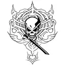 grim reaper scythe  tattoo design idea