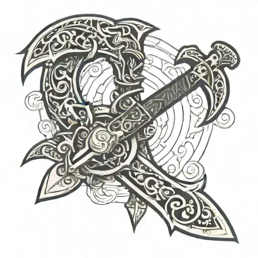 leviathan axe inspired tattoo design idea