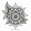 Design a geometric pattern inspired by Mexican tile art with hidden sunflowers tattoo design idea