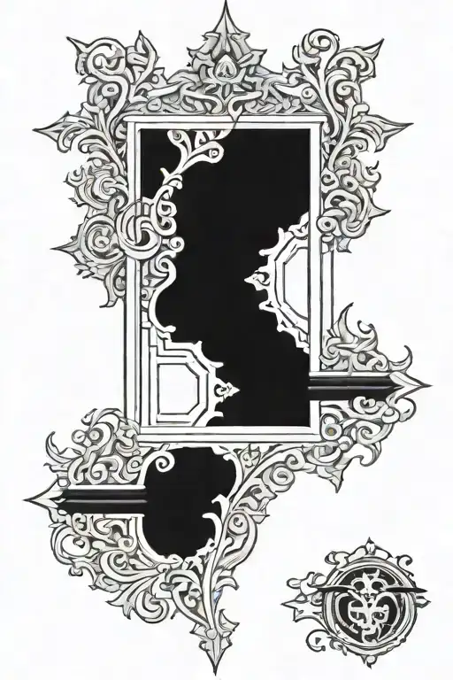 Gothic door open tattoo design idea