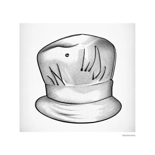 A chef's hat made out of intricate blackwork patterns, with paintbrushes and palettes incorporated into the design tattoo design idea