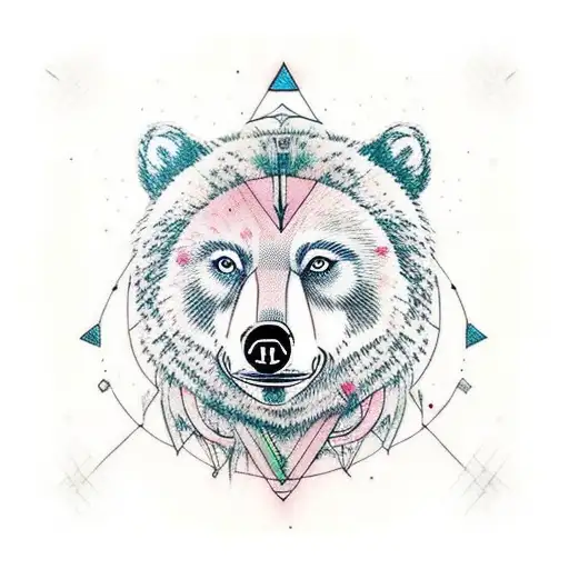 bear and wolf tattoo design idea
