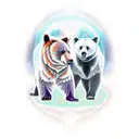 bear and wolf tattoo design idea