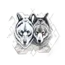 bear and wolf tattoo design idea