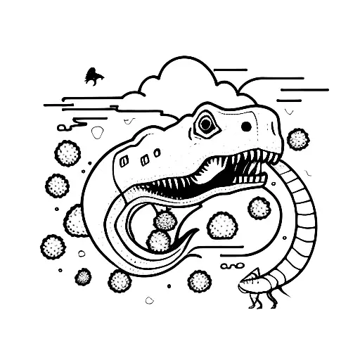 dinosaur cute tattoo design idea