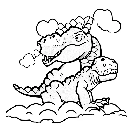 dinosaur cute tattoo design idea