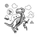 dinosaur cute tattoo design idea