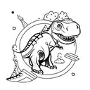 dinosaur cute tattoo design idea