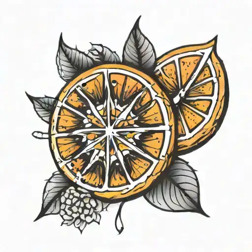 orange slice tattoo design idea
