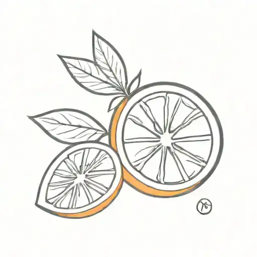 orange slice tattoo design idea
