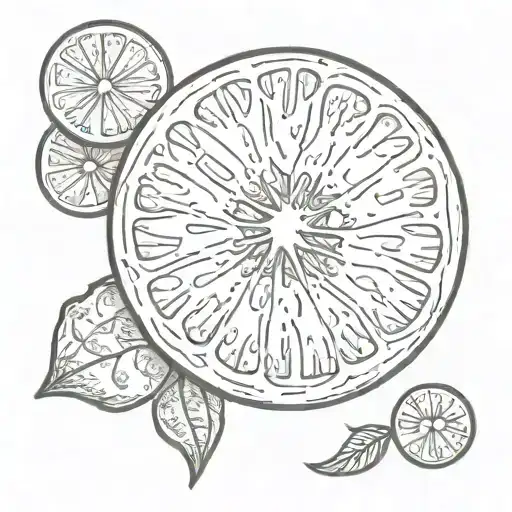 orange slice tattoo design idea