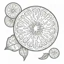 orange slice tattoo design idea
