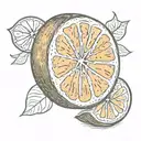 orange slice tattoo design idea