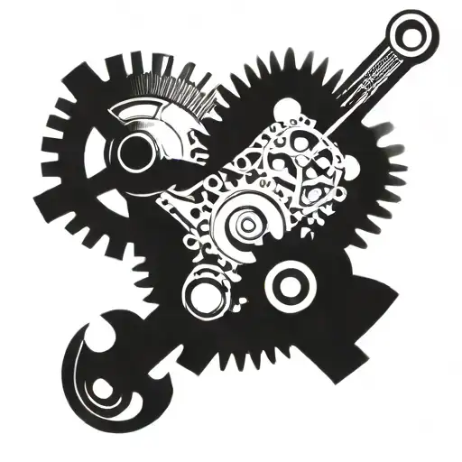 Gear and Wrench: A tattoo that incorporates motorcycle gears and wrenches, symbolizing the mechanical aspect of biking. tattoo design idea