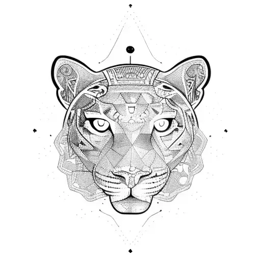 a jaguar tripping with a 3rd eye tattoo design idea