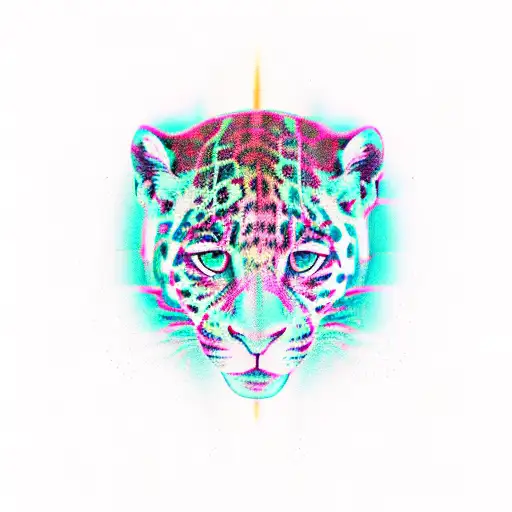 a jaguar tripping with a 3rd eye tattoo design idea