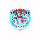 a jaguar tripping with a 3rd eye tattoo design idea