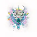 a jaguar tripping with a 3rd eye tattoo design idea