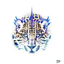 a jaguar tripping with a 3rd eye tattoo design idea