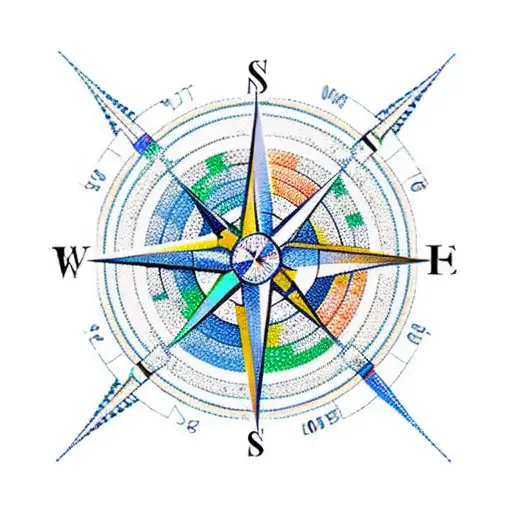 A compass with programming code as the needle tattoo design idea