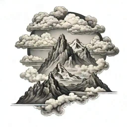 mountains clouds surrounding and proverbs 3 5-6 tattoo design idea