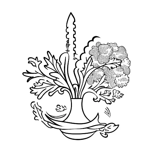 cilantro tattoo design idea