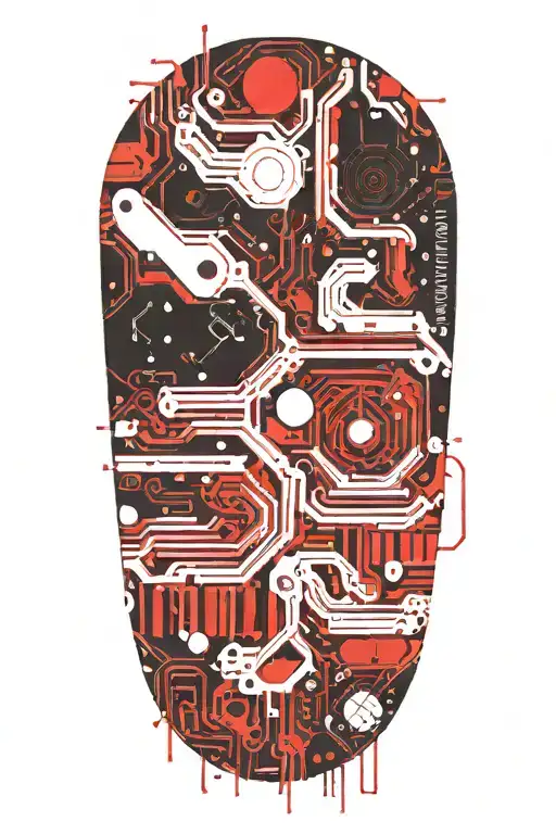 circuit board pattern forming the shape tattoo design idea