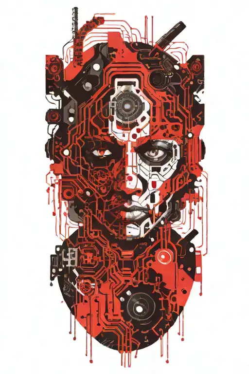 circuit board pattern forming the shape tattoo design idea