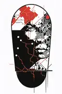 circuit board patterns intertwined tattoo design idea