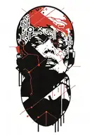circuit board patterns intertwined tattoo design idea