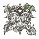 blessed written tattoo design idea