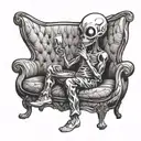 Pal the alien sitin couch smokeing a blunt tattoo design idea