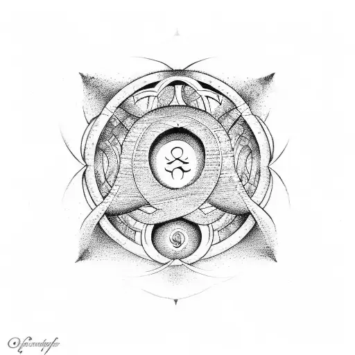 infinity symbol with om symbol tattoo design idea