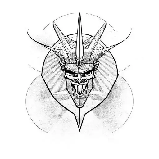 egyptian god devil tattoo design idea
