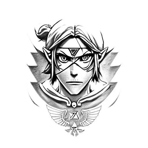 link from the legend of zelda death tattoo design idea
