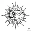 Sun and Moon tattoo design idea