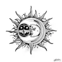Sun and Moon tattoo design idea