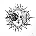 Sun and Moon tattoo design idea