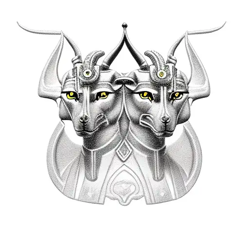 horus and anubis with cwo3 rank  tattoo design idea