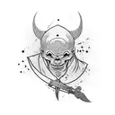 shaolin with bloody sword tattoo design idea