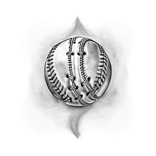 Black and Grey Baseball Tattoo Idea - BlackInk AI