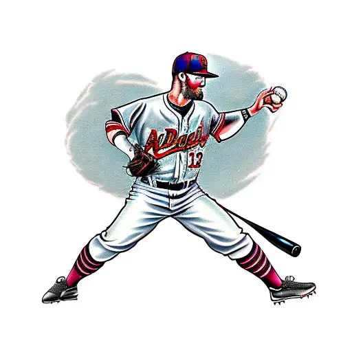 baseball pitcher brother angel horse metal 31 tattoo design idea