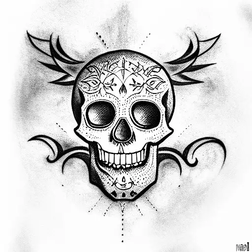 skull from black clover tattoo design idea