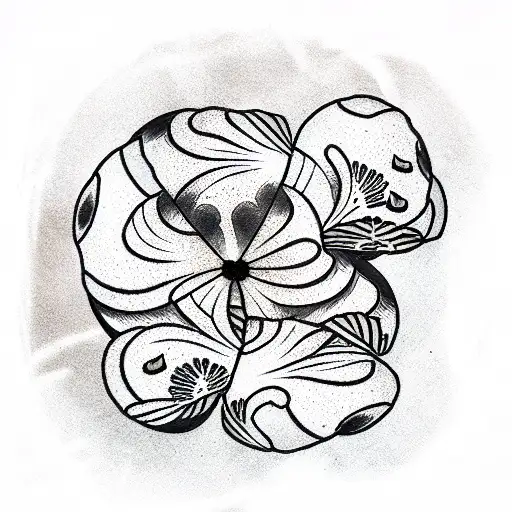 black 5 leaf clover tattoo design idea