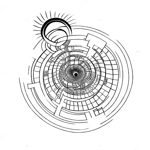 Fibonacci sequence in a black hole tattoo design idea