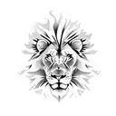 A lion roaring fiercely while wearing a FC Barcelona jersey tattoo design idea