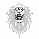 A lion roaring fiercely while wearing a FC Barcelona jersey tattoo design idea