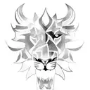 A lion roaring fiercely while wearing a FC Barcelona jersey tattoo design idea