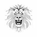 A lion roaring fiercely while wearing a FC Barcelona jersey tattoo design idea